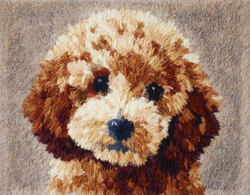 WallustrioaW Tier Hund Knüpfteppich Set,Süßer Pudel,Teppiche Knüpfen Kreuzstich Set für Kinder und Erwachsene,DIY Handgefertigt Knüpfset Latch Hook Rug Making Kit,60x90cm WallustrioaW Tier Hund Knüpfteppich Set,Süßer Pudel,Teppiche Knüpfen Kreuzstich Set für Kinder und Erwachsene,DIY Handgefertigt Knüpfset Latch Hook Rug Making Kit,60x90cm von WallustrioaW