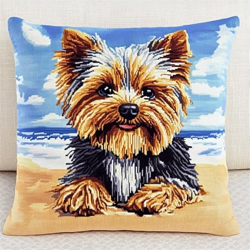 WallustrioaW Tier Hund Kreuzstich Stickpackungen,Yorkshire Terrier am Strand,Kreuzstichkissen Anfänger Vorgedruckt Diy Kreativ Für Erwachsene Bastelset Handwerker Haus Dekoration,18x18in WallustrioaW Tier Hund Kreuzstich Stickpackungen,Yorkshire Terrier am Strand,Kreuzstichkissen Anfänger Vorgedruckt Diy Kreativ Für Erwachsene Bastelset Handwerker Haus Dekoration,18x18in von WallustrioaW