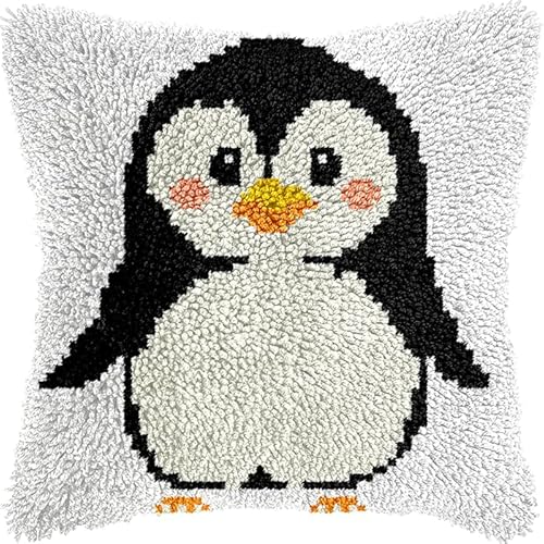 WallustrioaW Tier Knüpfkissen-Set,süßer Pinguin,für Kinder oder Anfänger Erwachsene zum Selber Knüpfen,DIY Knüpfteppich Knüpfpackung,Knüpfhaken Set,43x43cm WallustrioaW Tier Knüpfkissen-Set,süßer Pinguin,für Kinder oder Anfänger Erwachsene zum Selber Knüpfen,DIY Knüpfteppich Knüpfpackung,Knüpfhaken Set,43x43cm von WallustrioaW
