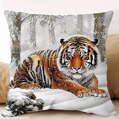 WallustrioaW Tiger Sticken Set Kreuzstich Kissen Kreuzstich-Set,Waldtiere,Stickerei-Starter-Set,DIY-Bastelset Für Erwachsene Zum Sticken,45x45cm WallustrioaW Tiger Sticken Set Kreuzstich Kissen Kreuzstich-Set,Waldtiere,Stickerei-Starter-Set,DIY-Bastelset Für Erwachsene Zum Sticken,45x45cm von WallustrioaW