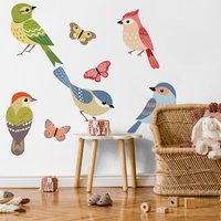 Bunte Vögel Wandsticker Abnehmbare Selbstklebende Wandtatto Wandtattoa Wandkunst von WallvyDecal