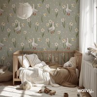 Kinder Tapete Im Bauernhausstil, Schälen Und Aufkleben Kinderzimmer-Wanddeko, Rustikaler Landhausstil, Weiche Töne, Dekoration Für Kinderzimmer - von WallvyHome