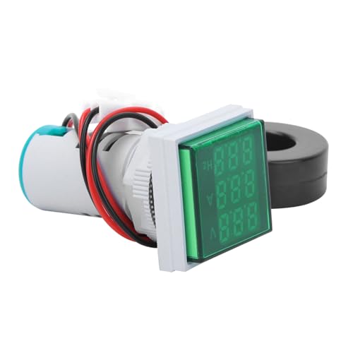 Digitale Multifunktionsspannungsstromfrequenzmesser Großer 3-Grad-LED-LED-Anzeige AC Tester Einphasa 60V-500V Tragbar (Grün) von Walmeck