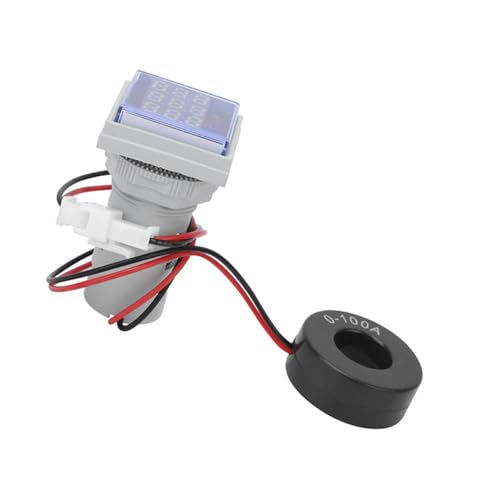 Digitale Multifunktionsspannungsstromfrequenzmesser Großer 3-Grad-LED-LED-Anzeige AC Tester Einphasa 60V-500V Tragbar (Weiß) von Walmeck