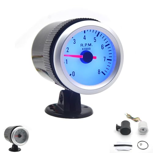 Walmeck 2 Zoll 52 Mm LED-Tachometer-Auto-Digitalmesser 0-8000 U/Min Blue Hintergrundbeleuchtung von Walmeck