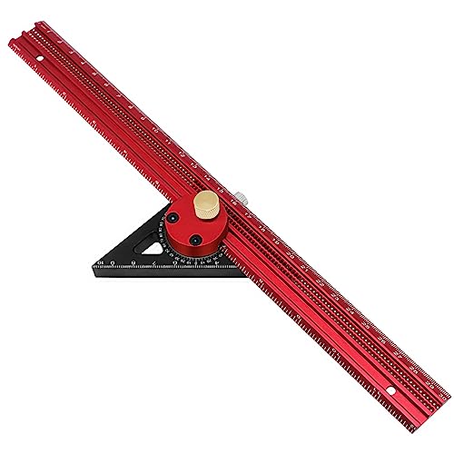 Walmeck Aluminium Legierung Kompass Scriber, 300mm Holz Bearbeitungs Schreiber mit Gravur Metrische und Imperiale Waage, Herrscher, Gerades Herrscher (300 mm) von Walmeck