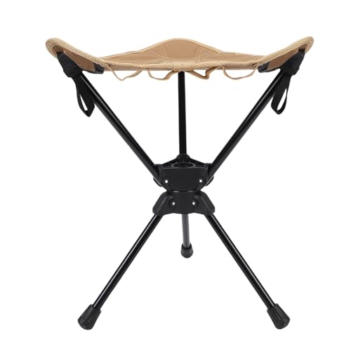 Walmeck Campinghocker Leicht Rotierende Klappstuhl für den Tragbaren Außenstuhl Zum Wanderfischen (Khaki) von Walmeck