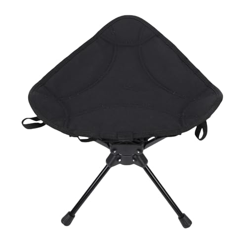 Walmeck Campinghocker Leicht Rotierende Klappstuhl für den Tragbaren Außenstuhl Zum Wanderfischen (Schwarz) von Walmeck