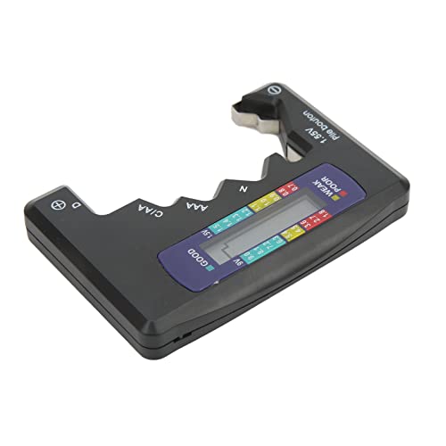 Walmeck Digital Batteriekapazitätsanzeige Tester Universal D C N AAA AA 9V 1,5 V Taste Cell Analyzer für Verschiedene Batterien -Tests (Schwarz) von Walmeck