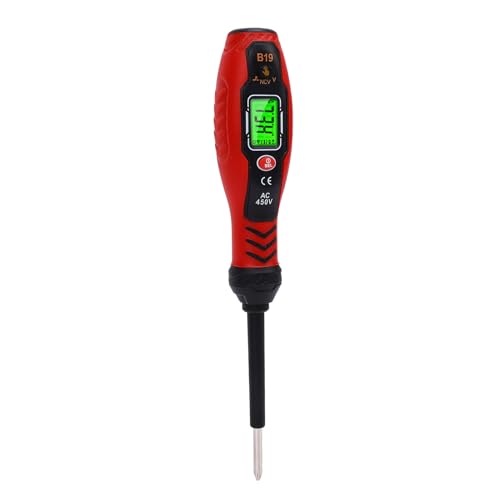 Walmeck Digital Wechselstromspannungstester Pen NCV Detektor LCD Hintergrundbeleuchtung Essentielles Werkzeug für Elektriker (Roter pH -Schraubendreher) von Walmeck