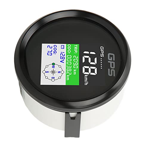 Walmeck GPS -Tachometer TFT Screen IP67 Geschwindigkeitsmessgeräte Universal Cars Motorcycles Boote Boote (Schwarzes Zifferblatt -Abdeckung) von Walmeck