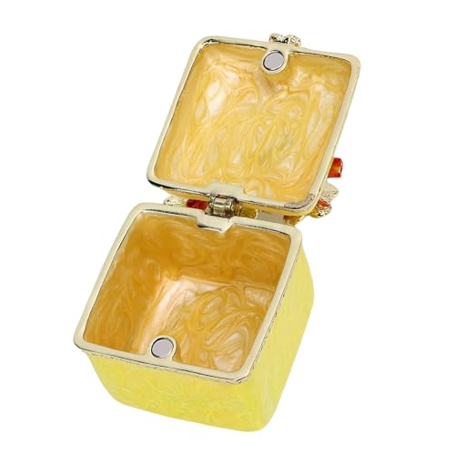 Walmeck Kirschblüte Metall Schmuckschachtel Vintage Retro Organizer Dekorative Aufbewahrung Schmuckschachtel für Eitelkeit Schreibtisch (Gelb) von Walmeck