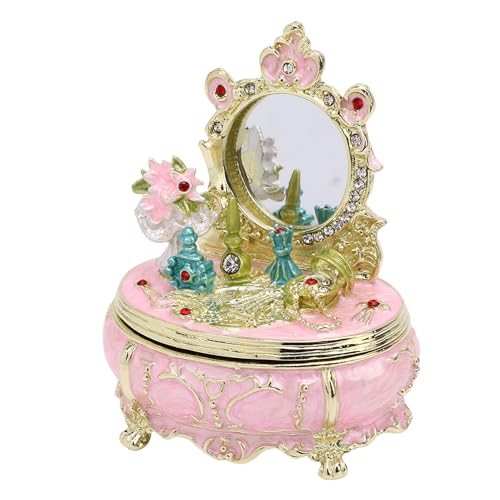 Walmeck Schminktisch Schmuckschachtel Dekorative Handbemalte Emaille Schmuck Organizer Ringe Armbänder Armbänder (Rosa) von Walmeck