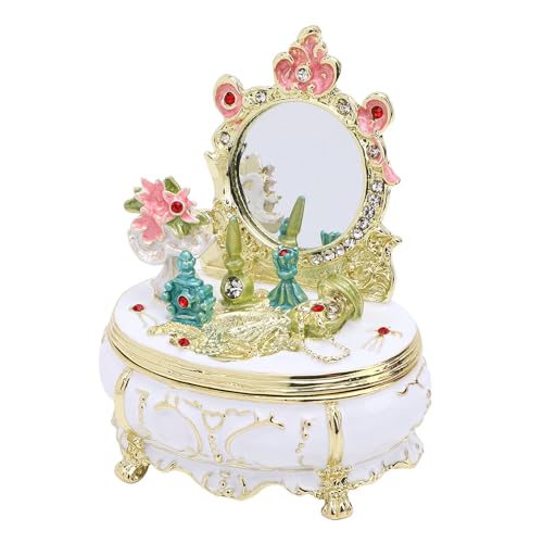 Walmeck Schminktisch Schmuckschachtel Dekorative Handbemalte Emaille Schmuck Organizer Ringe Armbänder Armbänder (Weiß) von Walmeck