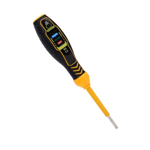 Walmeck Spannungstester Stiftschraubendreher Kontaktlos NCV -Detektor LED -Indikatoren Live -Draht -Test Elektriker Werkzeug Home Elektrische Tester (Gelb Flachkopf (Standard-LED-Licht)) von Walmeck