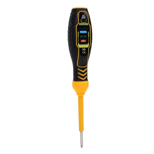 Walmeck Spannungstester Stiftschraubendreher Kontaktlos NCV -Detektor LED -Indikatoren Live -Draht -Test Elektriker Werkzeug Home Elektrische Tester (Gelb -pH (Standard -LED -Licht)) von Walmeck