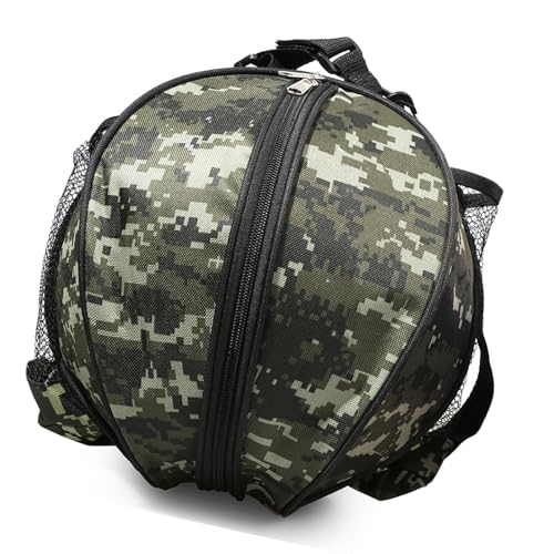 Walmeck Sportball Rund Tasche Basketball Umhängetasche Fußball Fußball -Fußball -Volleyball Tragetasche Reisetasche Männer Frauen Im Freien (Grüne Tarnung) von Walmeck