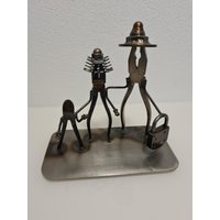 Familie Mama Papa Kind Metall Metallkunst Handgemachte Kunst von WalnussBastelstube