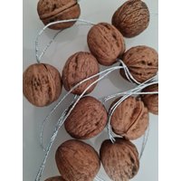 Ganze Walnüsse Mit Silbernem Faden Schnur Weihnachtsbaum Weihnachtsschmuck Winter Weihnachten Dekoration Basteln Geschenkedeko Diy von WalnussBastelstube