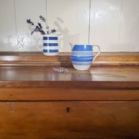 Cordon Bleu Gestreifter Milchkännchen Cornishware Krug Vintage von WalnutHillVintage
