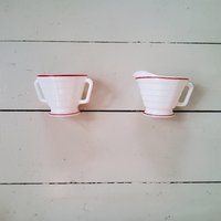 Milchglas Moderntone Sahne Und Zucker Milchglas Moderntone Sahne Und Zucker von WalnutHillVintage