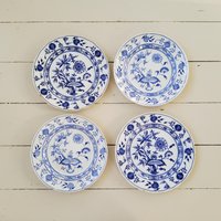 Zwiebel Blau Und Weiß Teller Wedgewood Carro Grimwades Antique Dinner von WalnutHillVintage
