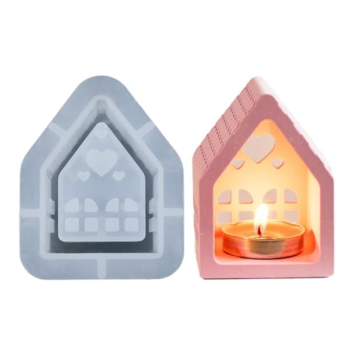 Walopola Silikonformen Gießformen Häuser, Haus Silikonform Häuser Gießform, Silikonform Haus Silikonform Kerzenhalter Silikonform, Silikonformen Gießformen Häuser, Gipsformen zum Gießen von Walopola