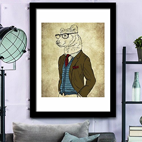 Walplus "Bär die Fashion Animal Poster/Dekoration, mehrfarbig von WALPLUS