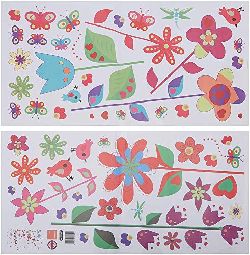 Walplus Wandsticker Farbenreich Blumen und Schmetterlinge Premium, 50cm x 70cm, PVC Walplus Wandsticker Farbenreich Blumen und Schmetterlinge Premium, 50cm x 70cm, PVC von WALPLUS