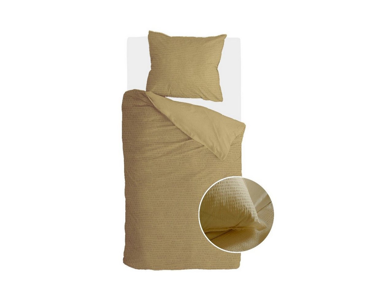 Bettwäsche Bettwäsche Basic & Tough Honig Senf - 140x220 cm, Walra, Honig Senf 100% Baumwolle Bettbezüge von Walra