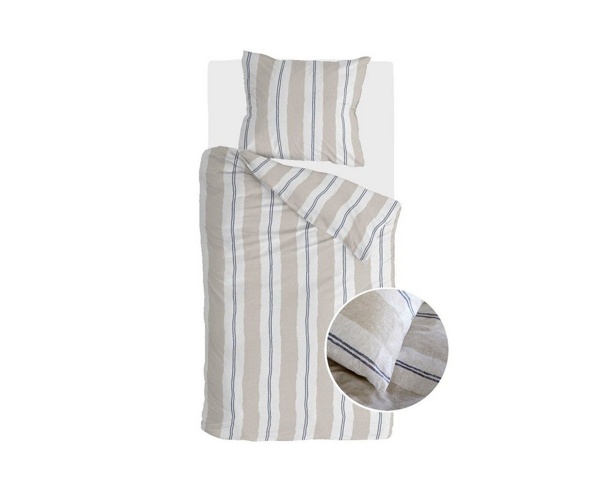 Bettwäsche Bettwäsche Remade Nautic Stripes Sand - 140x220 cm, Walra, Sand 70% recycelte Baumwolle / 30% Baumwolle Bettbezüge von Walra