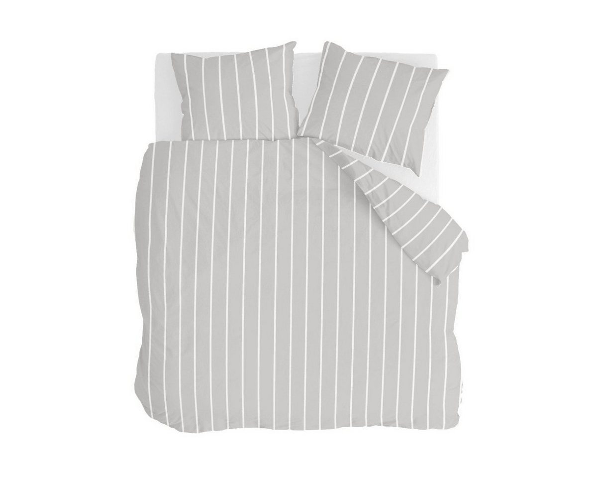 Bettwäsche Bettwäsche Preppy Pinstripe Grau - 240x220 cm, Walra, Grau 100% Baumwolle Bettbezüge von Walra