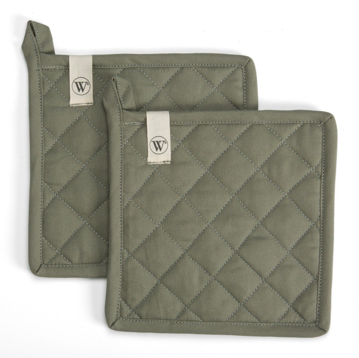 Walra Geschirrtuch Topflappen Cook and Trial Armeegrün - 2x 20x20 cm, aus 100% Baumwolle, Premium-Qualität - Vielfältig einsetzbares von Walra