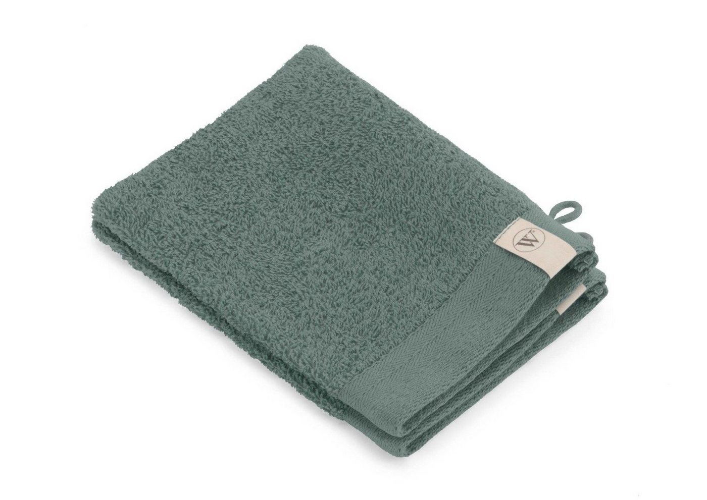 Walra Handtuch Waschhandschuh Soft Cotton Armeegrün - 2x 16x21 cm, Baumwolle (1-St) von Walra