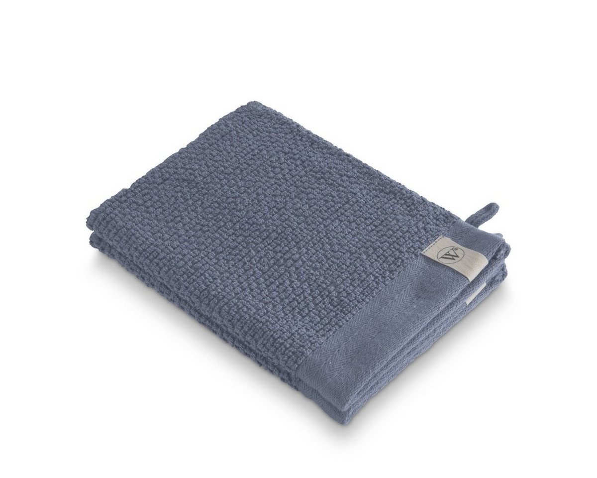 Walra Handtuch Waschhandschuh Soft Cotton Popcorn Blau - 2x 16x21 cm, Baumwolle (1-St) von Walra