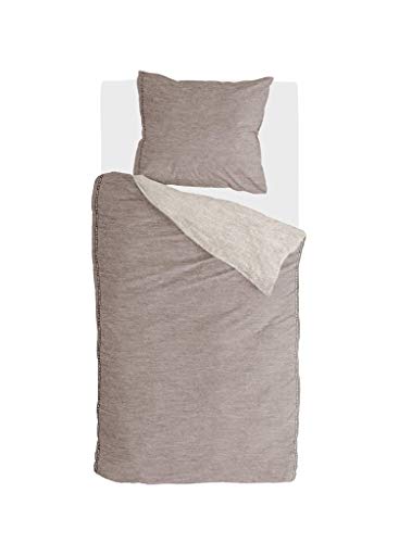 Walra Jersey Bettwäsche Casual Beauty Taupe 1 Bettbezug 155 x 220 cm + 1 Kissenbezug 80 x 80 cm von Walra