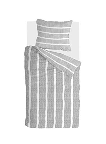 Walra Renforce Bettwäsche Stripe Along anthrazit 1 Bettbezug 135 x 200 cm + 1 Kissenbezug 80 x 80 cm von Walra