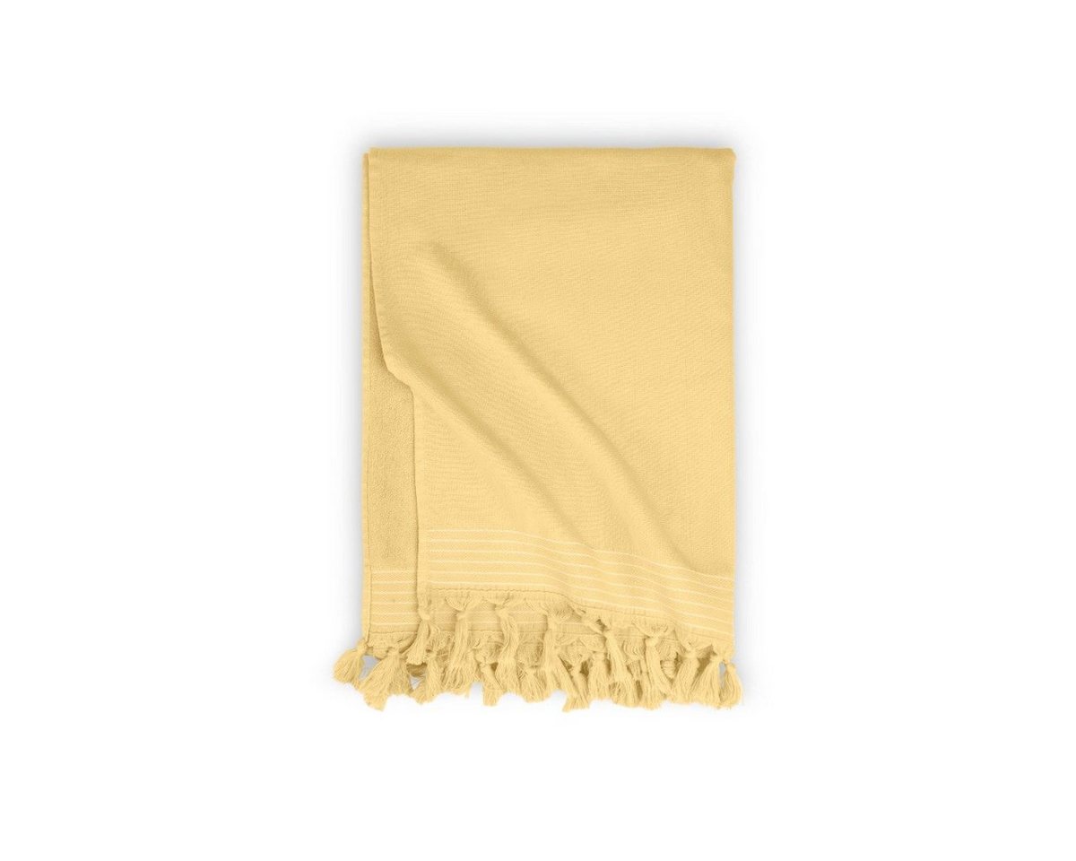 Walra Strandtuch Hamamtuch Soft Cotton Gelb - 100x180 cm, Gelb 100% Baumwolle Hammam Handtücher von Walra