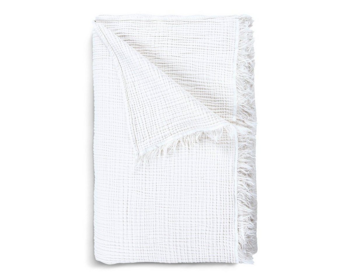 Wolldecke Plaid Casual Touch Weiß - 240x240 cm, Walra, Weiß 100% Baumwolle Plaids von Walra