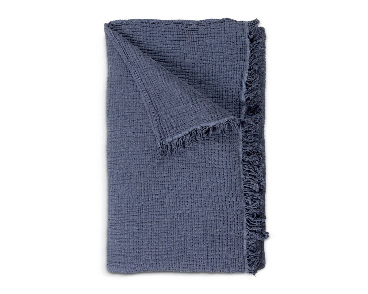 Wolldecke Plaid Casual Touch Blau - 240x240 cm, Walra, Blau 100% Baumwolle Plaids von Walra