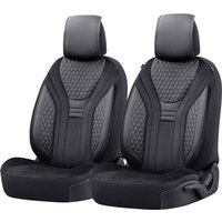 Walser - Autositzbezug zipp-it Deluxe Balmoral, PKW-Schonbezüge für 2 Vordersitze mit Reißverschluss-System schwarz von Walser