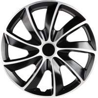 Radzierblenden Aero Bicolor 14 Zoll, 4er Satz Radkappen, Radblenden schwarz/silber von Walser