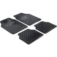 Universal Fußmatten Gummi Metallic RiffelblechLook Komplett-Set carbon Fußmattenset - Walser von Walser