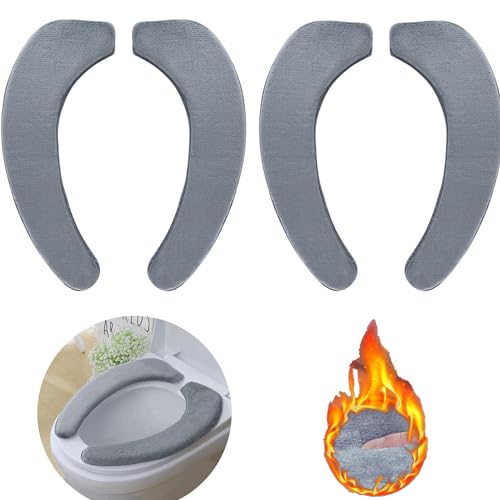 2 Stück Toilettensitz Winterverdickung Sitz, Wc-Sitzbezug, Weiche Toilettensitz-Aufkleber, Toilettensitz Wärmer, Der Weiche Toilettensitz Ist Waschbar und Wiederverwendbar und Hält Sie Warm von Walsey