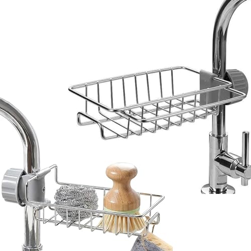 Küchenarmatur Schwammhalter, Spülbecken Organizer, Spülbecken Organizer Hängend, Spültisch-Organisator Ohne Bohren, Geeignet für Die Aufbewahrung Von Spülschwämmen und Lappen Küchenarmatur Schwammhalter, Spülbecken Organizer, Spülbecken Organizer Hängend, Spültisch-Organisator Ohne Bohren, Geeignet für Die Aufbewahrung Von Spülschwämmen und Lappen von Walsey