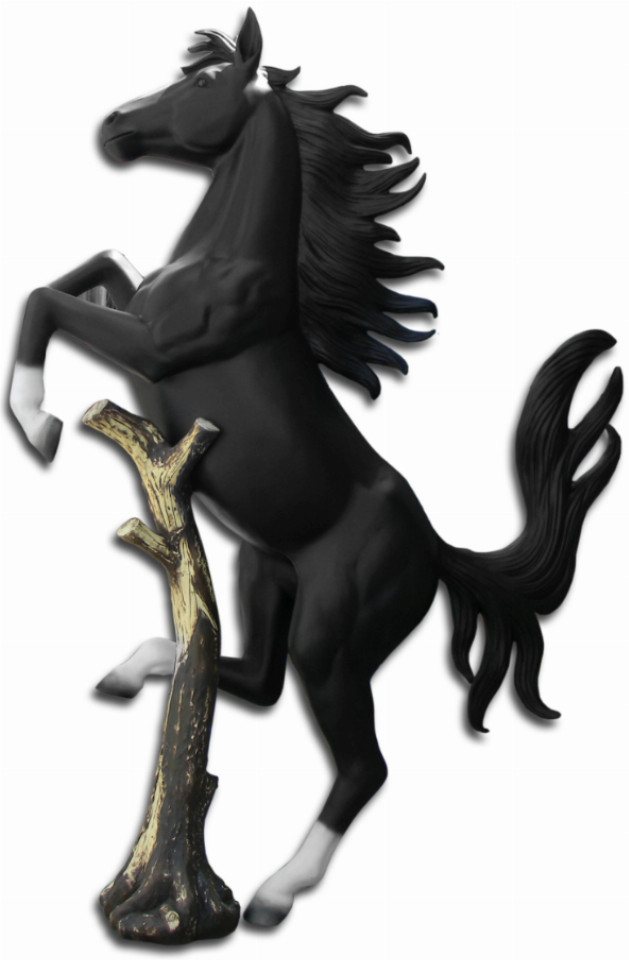 Walt-Deko Dekofigur schwarzes springendes Pferd auf Stamm 320cm hoch Walt-Deko Dekofigur schwarzes springendes Pferd auf Stamm 320cm hoch von Walt-Deko