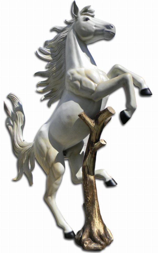 Walt-Deko Dekofigur weißes springendes Pferd auf Stamm 320cm hoch von Walt-Deko