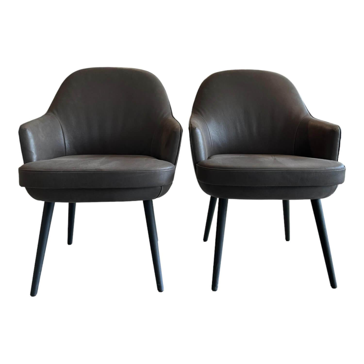 2er-Set Sessel 1376 10 Leder Vintage 1410 Cigar Braun Grau Füße Eiche Geflammt G... 2er-Set Sessel 1376 10 Leder Vintage 1410 Cigar Braun Grau Füße Eiche Geflammt G... von Walter Knoll