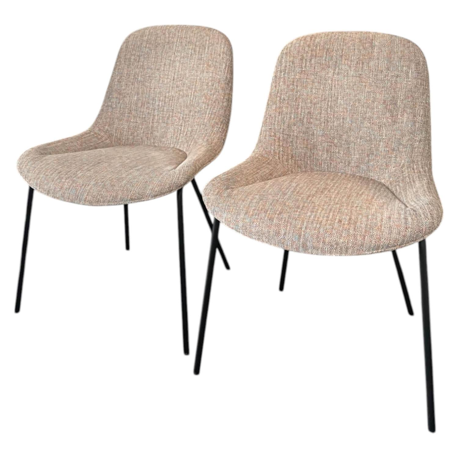 2er-Set Stuhl Sheru Stoff 27 Kimali 7962 Bluewash Beige Gestell Schwarz Pulverbe... von Walter Knoll