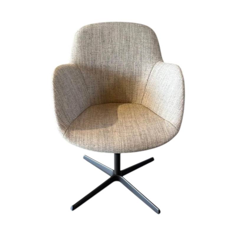 Armlehnstuhl Sheru 1437 C Sitz Stoff Togba Sahara Beige Rücken Leder Elen Bamboo... von Walter Knoll